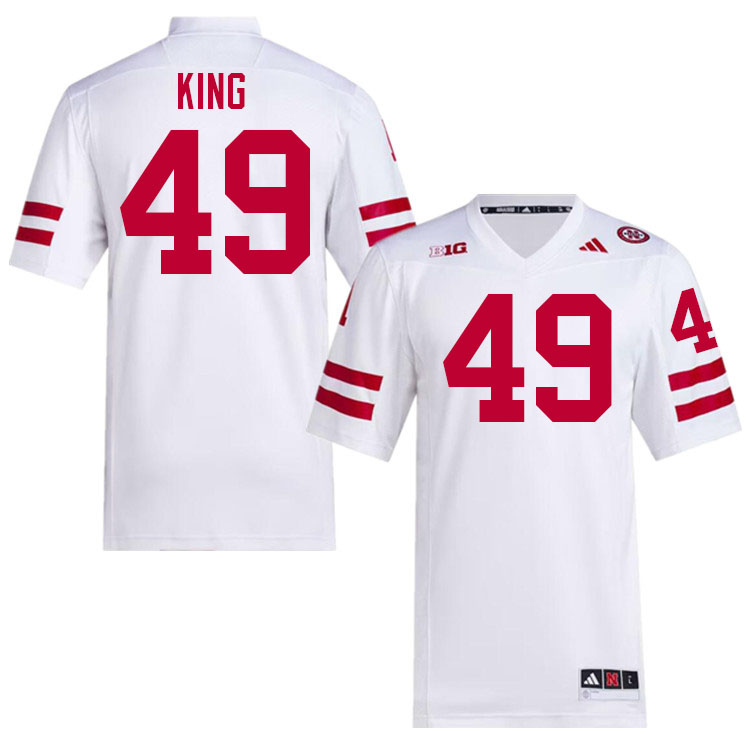 Men #49 Danny King Nebraska Cornhuskers College Football Jerseys Stitched Sale-White